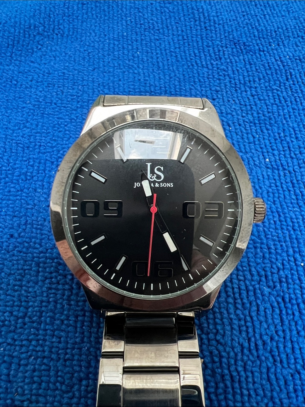 J&S Men's Stainless Steel Watch - Dark Grey Dial